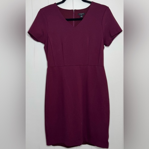 Ann Taylor Dresses & Skirts - Ann Taylor All Day Ponte Knit Short Sleeve Dress Burgundy Size 2